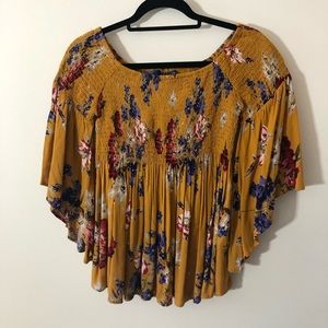 francesca’s floral off the shoulder blouse